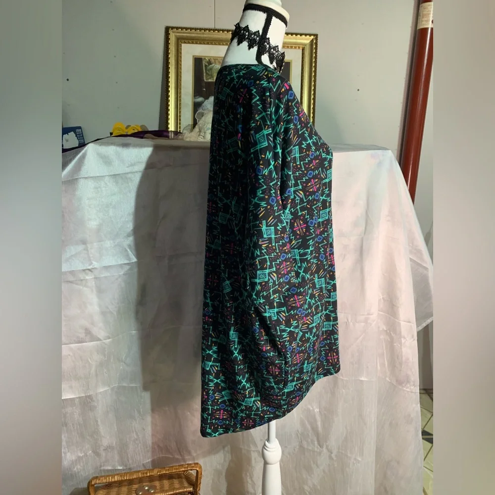 Lularoe Irma Black Graffiti Print Top - Picture 5 of 9